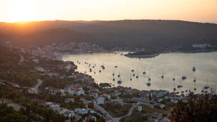Sunset over Vis, Croatia