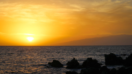 Fototapeta na wymiar Sunset in Playa San Juan, Tenerife