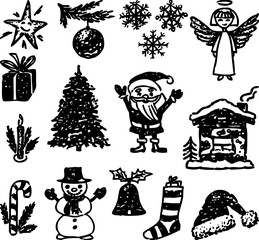 Vector drawings of symbols of christmas