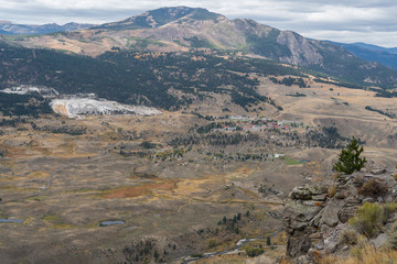 View over Mammoth Hot Springs from Mt. Everts
