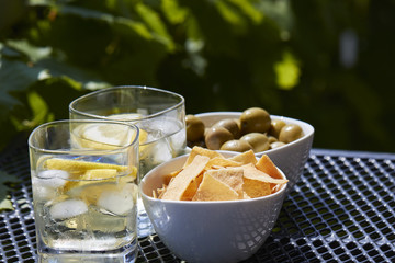 Two cold drinks in summer