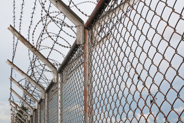 Net Wall and Razor Barbed Wire, mesh steel in Phuket