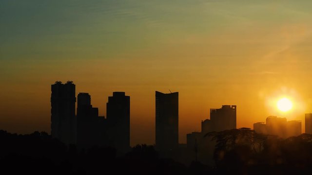 Sunrise Timelapse in Johor Bahru City in Malaysia
