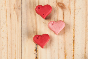 sweet, hearts made with white chocolate