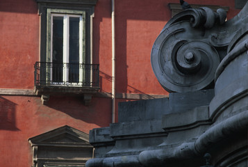Fototapeta premium Voluta barocca e balcone.
