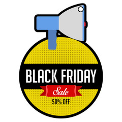 Colored black friday label. Vector illustration design