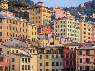 Fototapeta na wymiar City of Camogli - Typical architecture of the buildings in Liguria - Italy