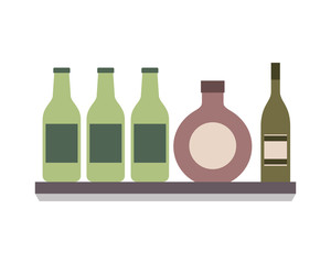 bottles alcohol drinks on shelf
