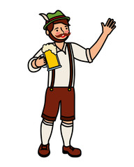 bavarian man hoding beer glass