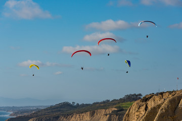 Paragliders at Torrey Pines Gliderport