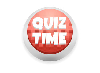 Quiz Time button isolated over transparent background. Realistic vector concept illustration