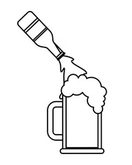 beer bottle pouring in glass cup