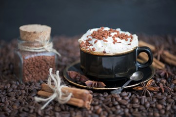 Coffee with cinnamon sugar and cream