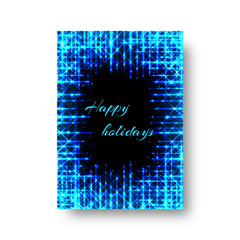 Rectangle background for a greeting card with flaming lights of neon light