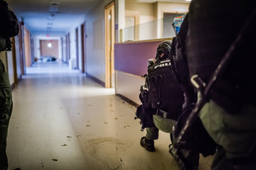 Tactical Team Training in an Abandoned Hospital 