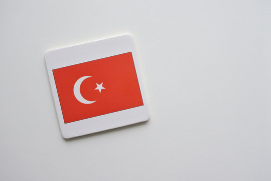 Turky flag on white background