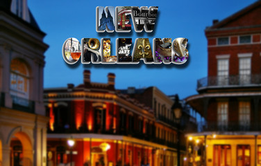 New Orleans collage and night scene