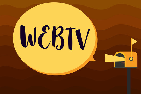 Text sign showing Webtv. Conceptual photo Internet transmission programs produced both online and traditional.