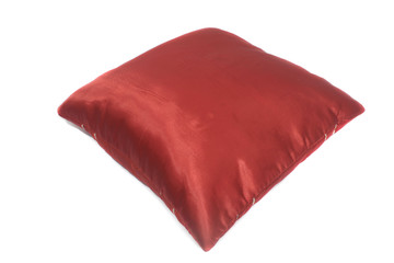 Red pillow isolated on a white