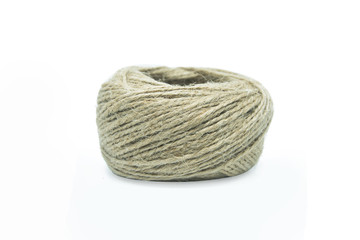 Hemp rope roll isolated on white backgroung. with clipping path
