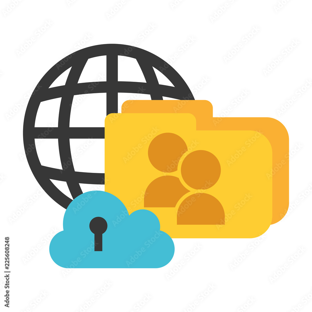 Poster folder file world cloud storage big data security