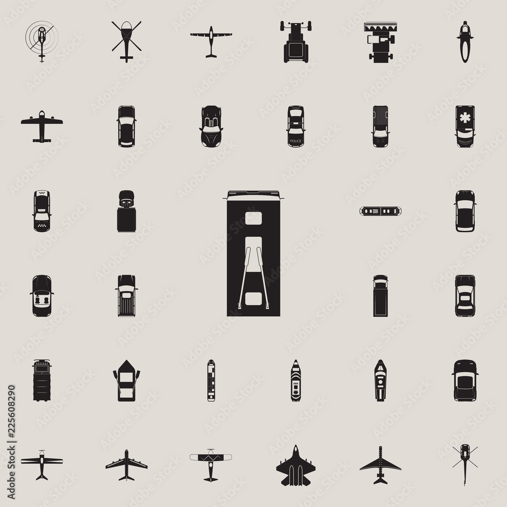Poster trolleybus icon. transport view from above icons universal set for web and mobile