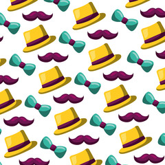 carnival festival hat bowtie mustache pattern
