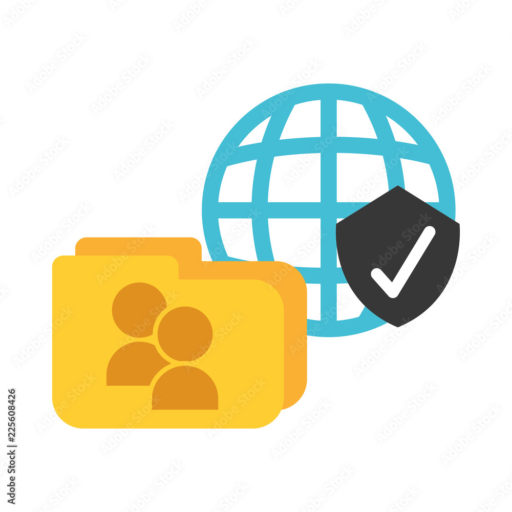 Poster world folder files shiedl protection check mark data security