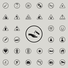 sign dangerously chemical elements icon. Warning signs icons universal set for web and mobile