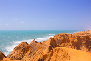 View the beach from above the cliffs