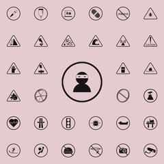 sign dangerous robbers icon. Warning signs icons universal set for web and mobile