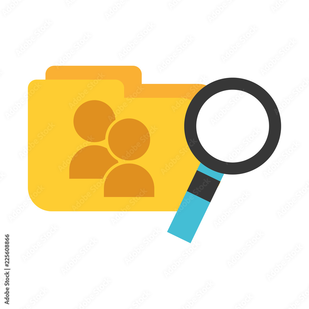 Poster folder file magnifying glass big data security