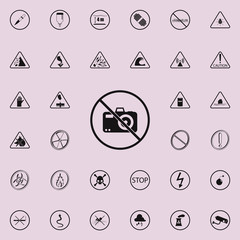 no sign allowed to take pictures icon. Warning signs icons universal set for web and mobile