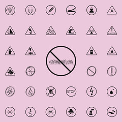 the sign is forbidden to walk on the lawn icon. Warning signs icons universal set for web and mobile