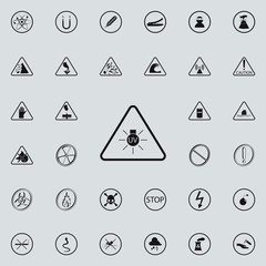 sign dangerous UV icon. Warning signs icons universal set for web and mobile
