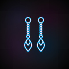 earring icon in neon style. One of Woman Accessories collection icon can be used for UI, UX