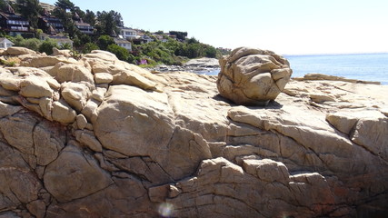 Landscape, rocky beach and seaside