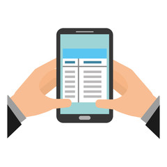 hands with smartphone contract fintech