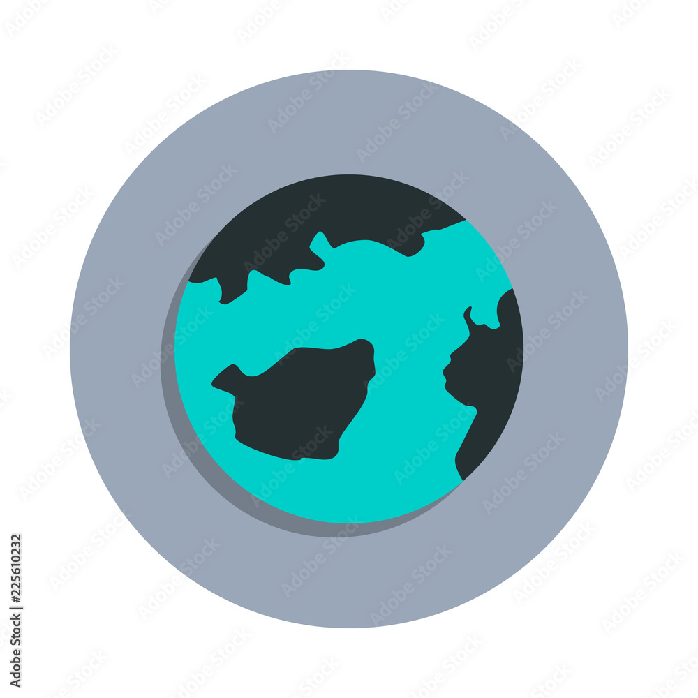 Poster earth icon in badge style. one of web collection icon can be used for ui, ux
