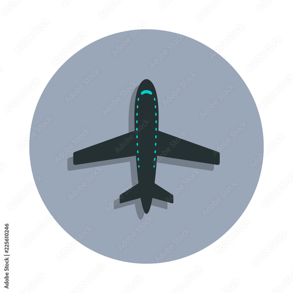 Poster aircraft icon in badge style. one of web collection icon can be used for ui, ux