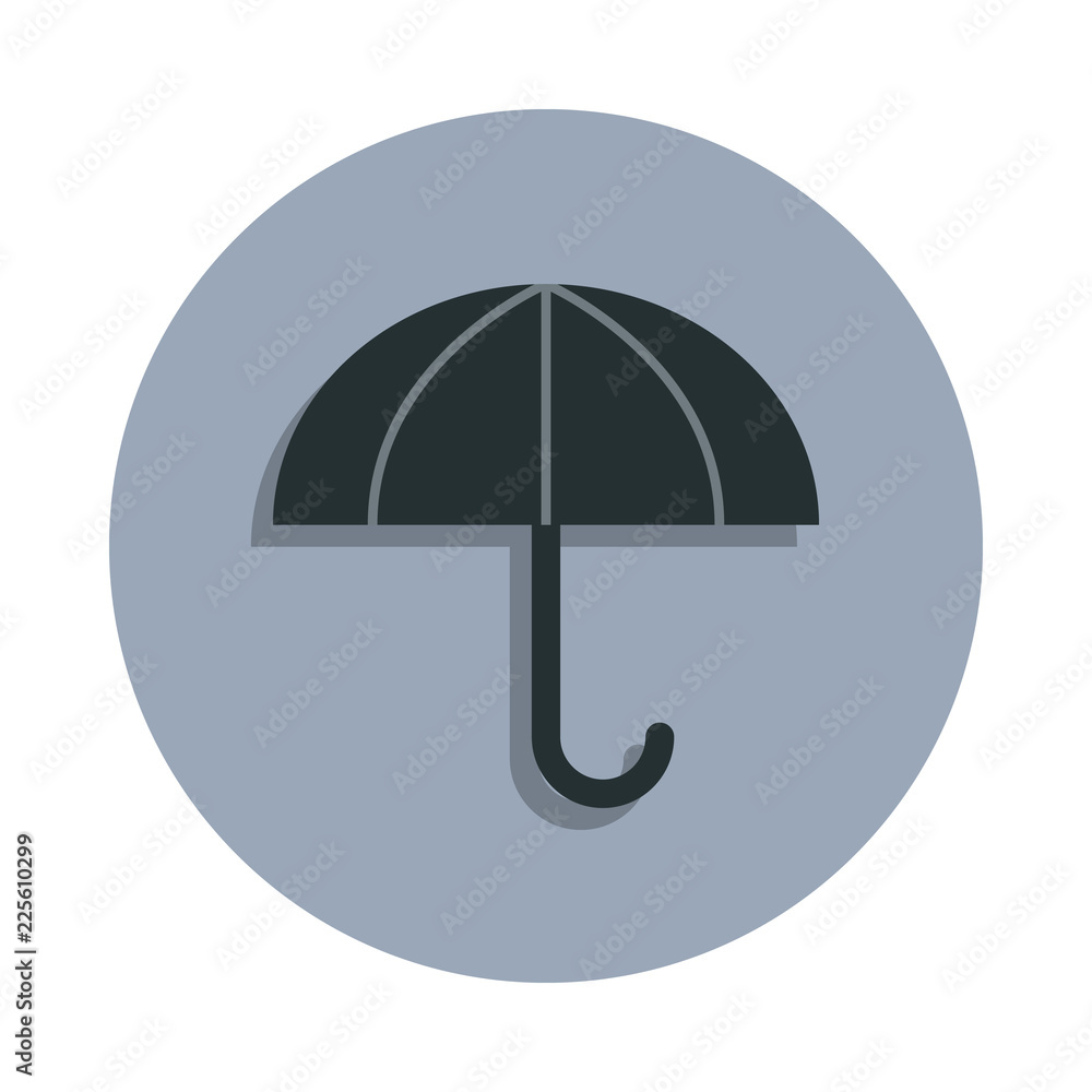 Poster umbrella icon in badge style. one of web collection icon can be used for ui, ux