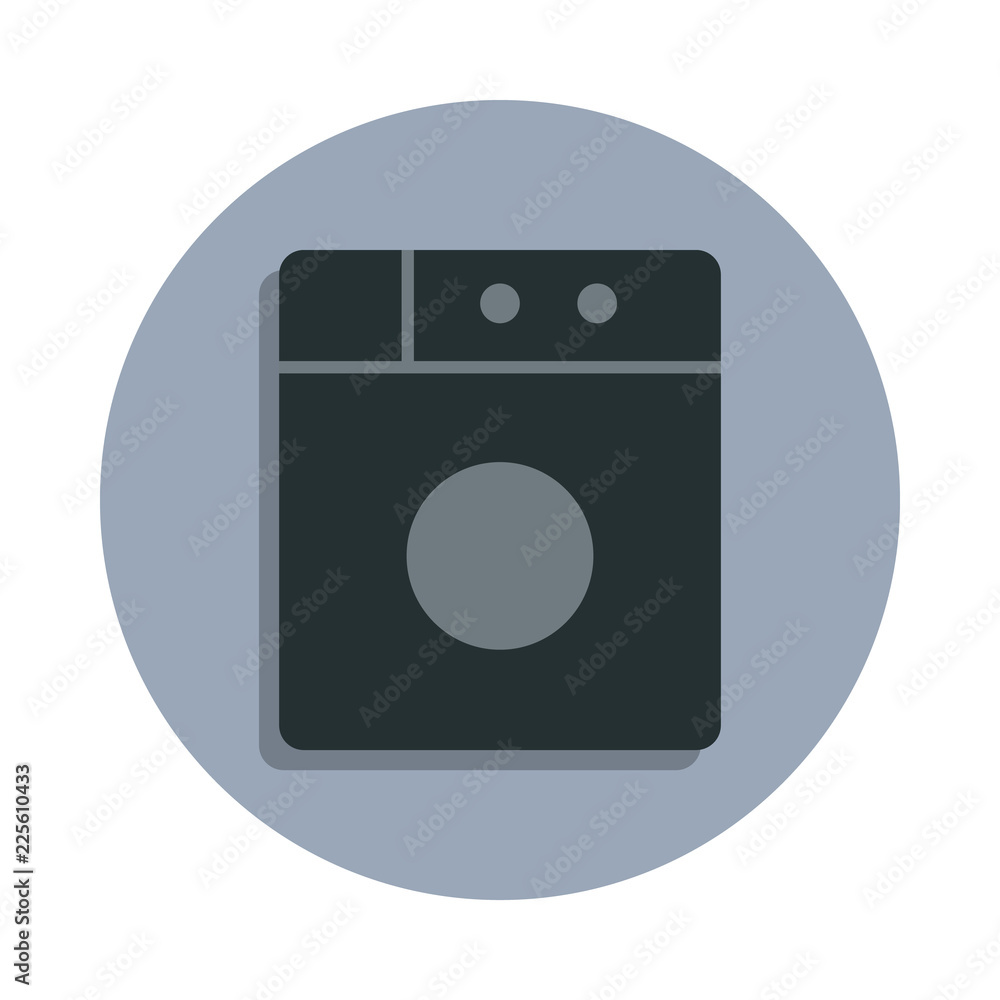 Poster washing machine icon in badge style. one of web collection icon can be used for ui, ux