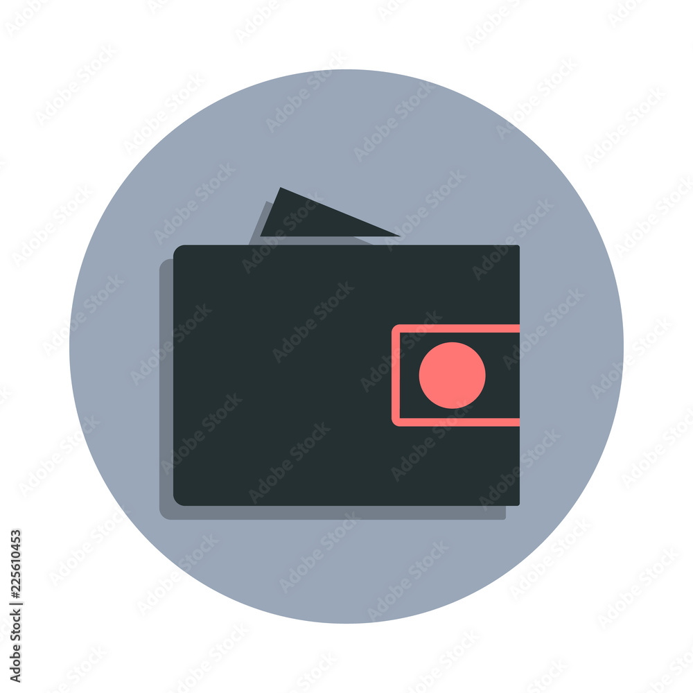 Aufkleber wallet with money icon in badge style. one of web collection icon can be used for ui, ux