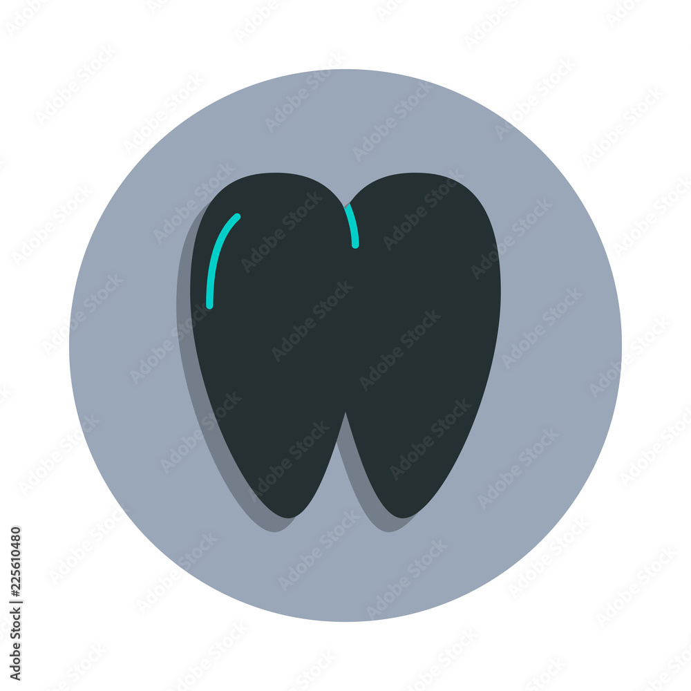 Poster tooth icon in badge style. one of web collection icon can be used for ui, ux