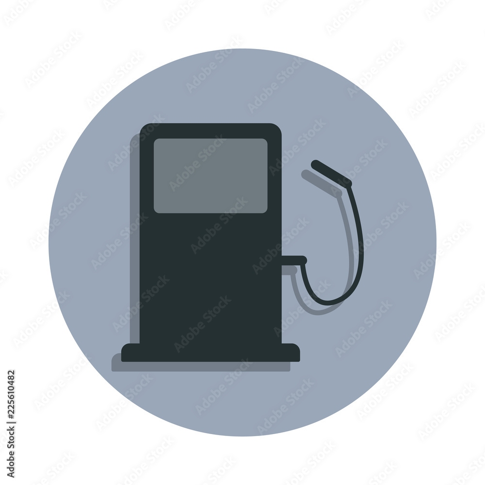 Poster petrol filling machine icon in badge style. one of web collection icon can be used for ui, ux