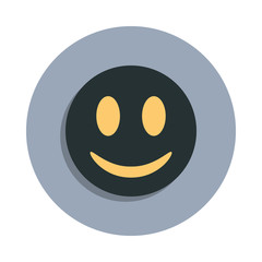 smiley icon in badge style. One of web collection icon can be used for UI, UX