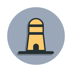 lighthouse icon in badge style. One of web collection icon can be used for UI, UX