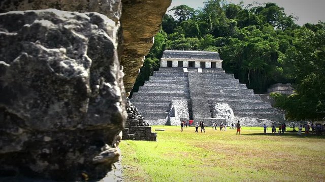 Jaguar's Temple in the Palenque archeological zone in Mexico. TAKE3