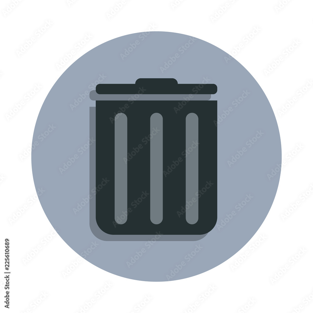 Poster trash box icon in badge style. one of web collection icon can be used for ui, ux