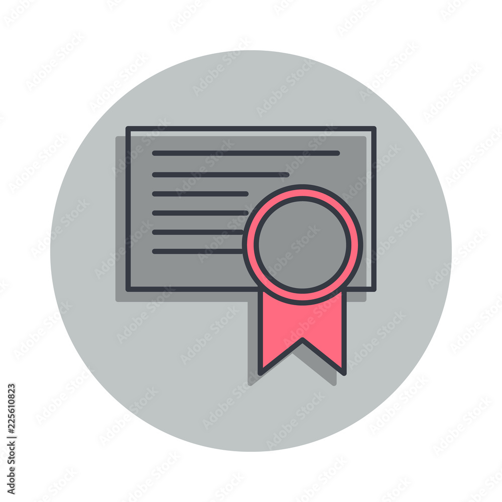 Poster certificate icon in badge style. one of web collection icon can be used for ui, ux